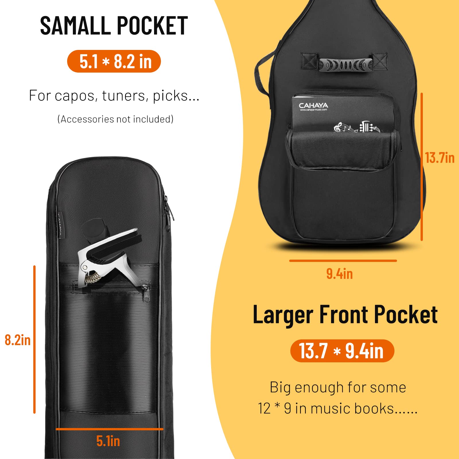 CAHAYA Bass Guitar Bag Gig Bag 0.3inch Padding Black Padded Backpack Soft Electric Bass Case CY0222